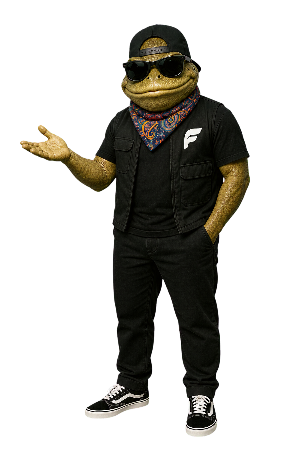 Festly mascot character welcoming visitors to the overview
